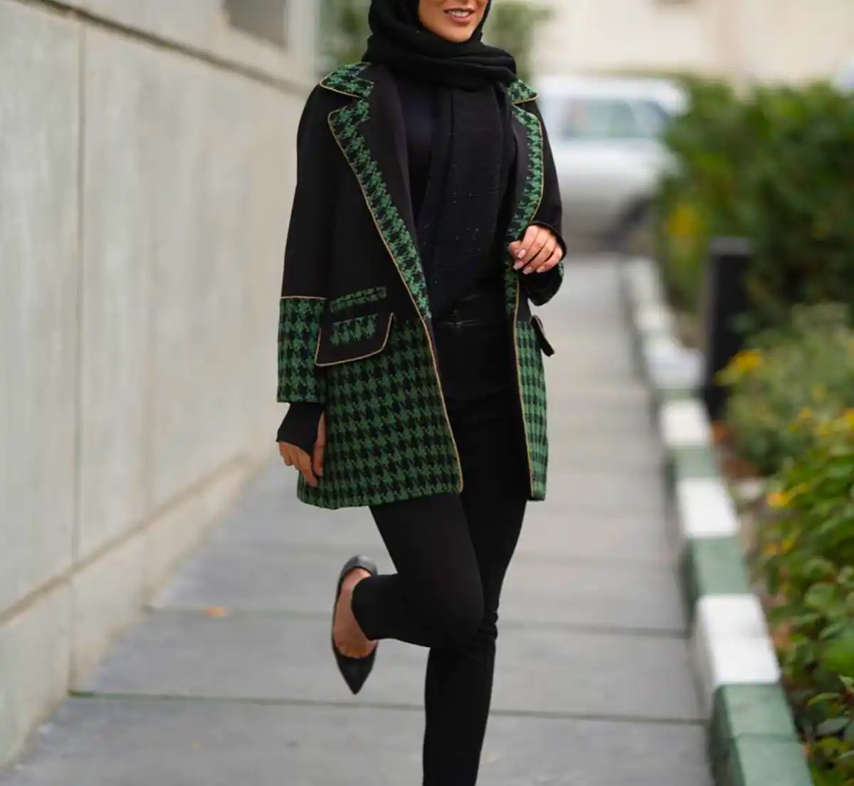 استایل شیک با پالتو چارخونه