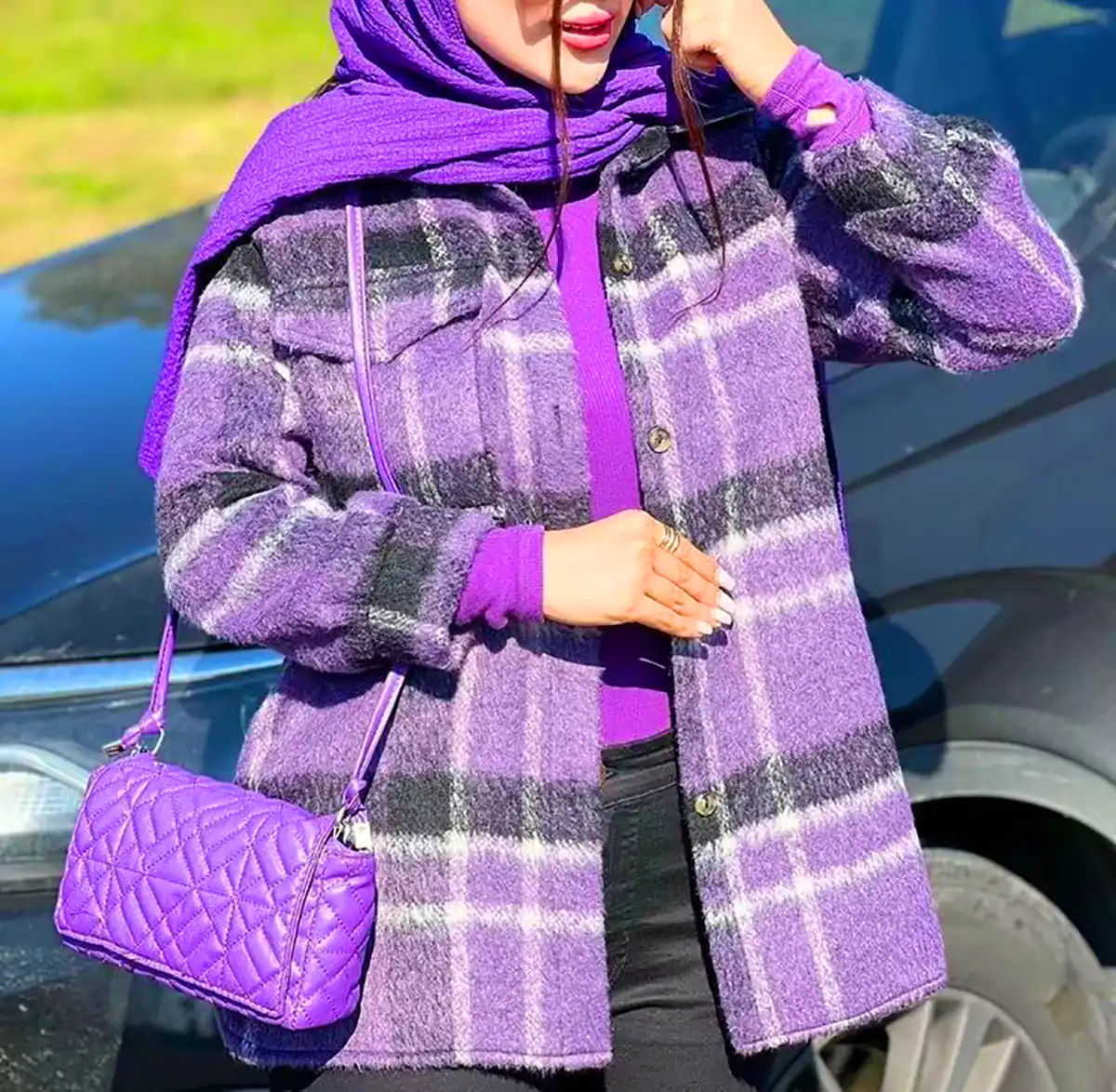 استایل شیک با پالتو چارخونه