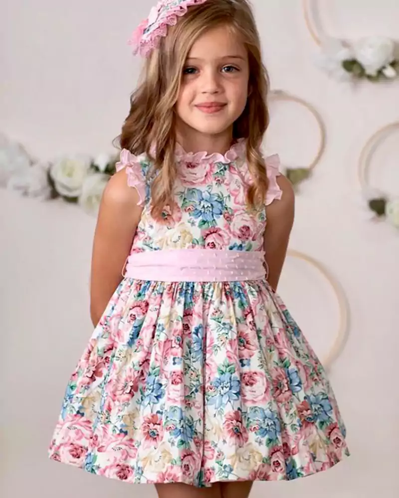 سارافن بچگانه دخترانه گل گلی بهاری