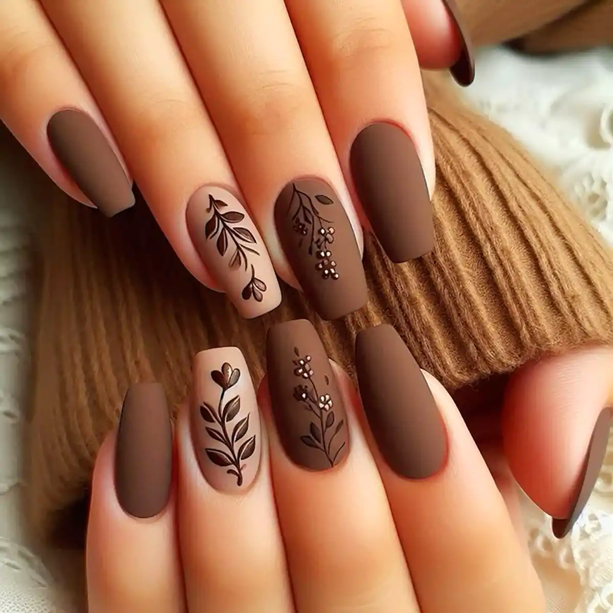 طراحی ناخن پاییزی با هوش مصنوعی