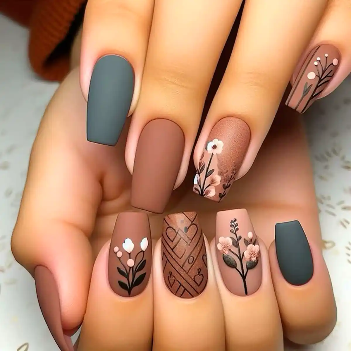 طراحی ناخن پاییزی با هوش مصنوعی