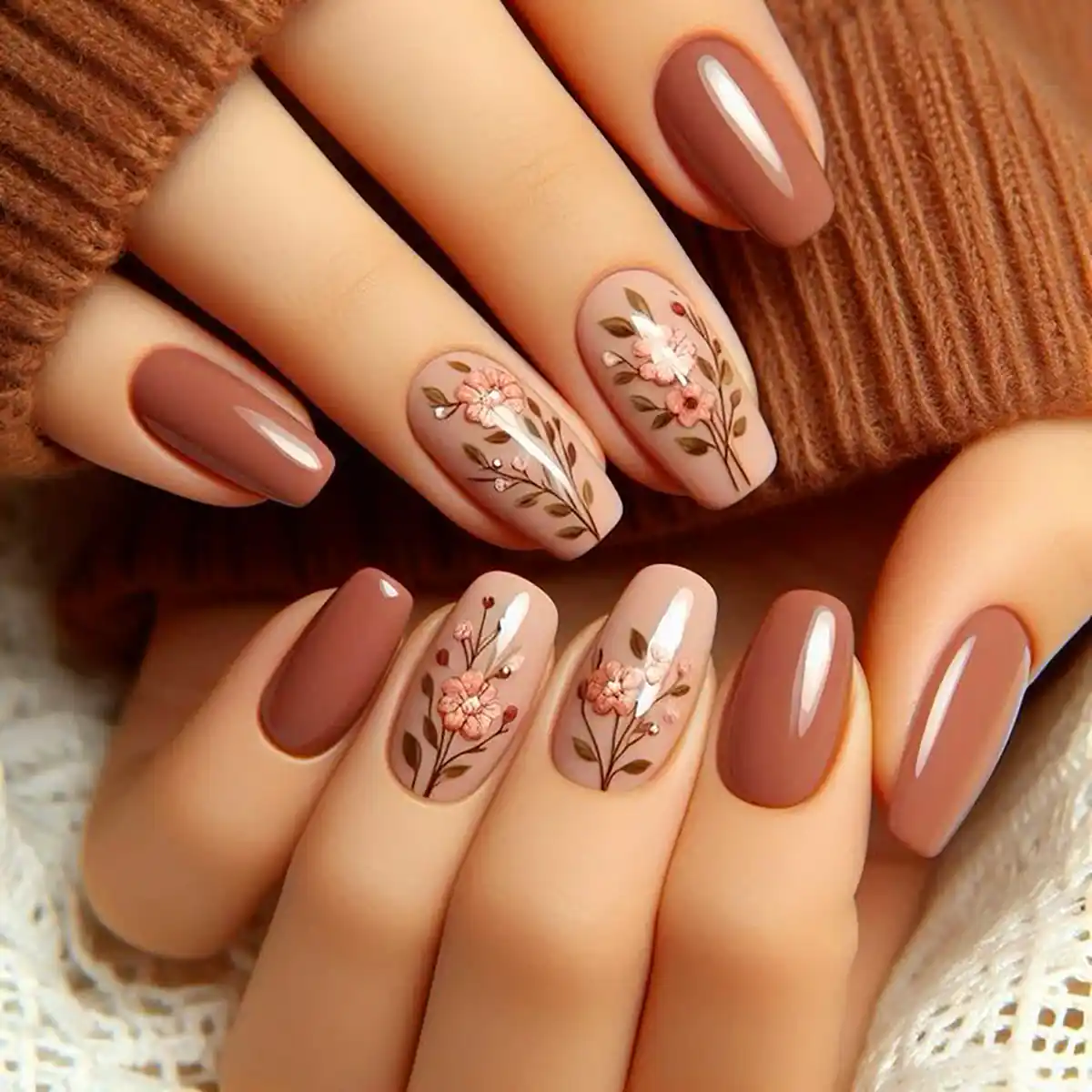 طراحی ناخن پاییزی با هوش مصنوعی