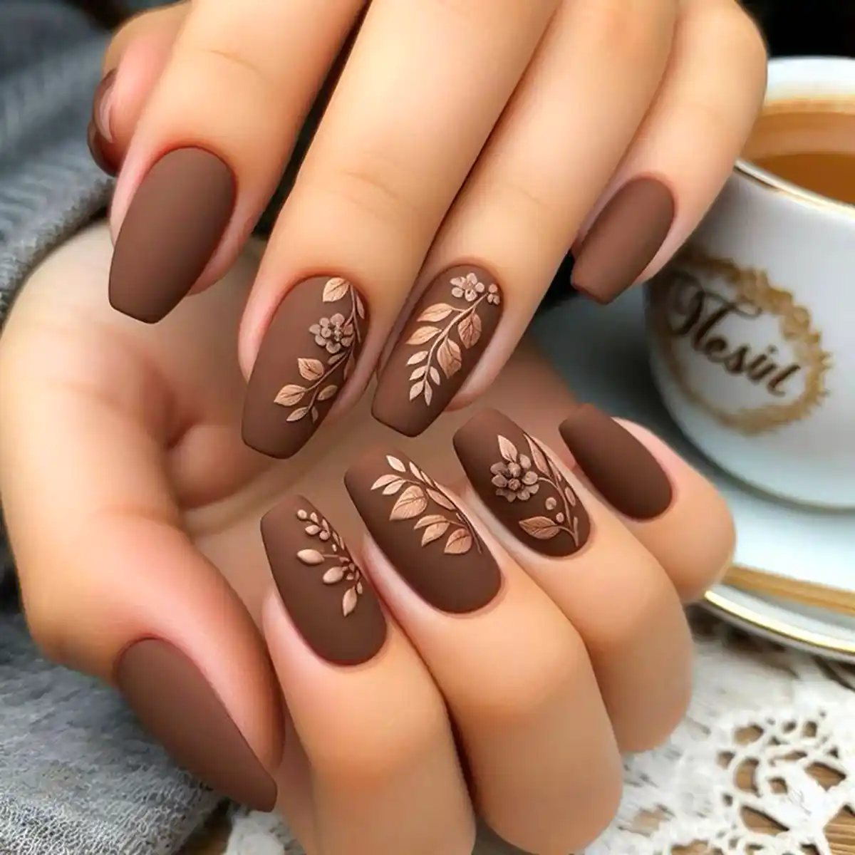 طراحی ناخن پاییزی با هوش مصنوعی