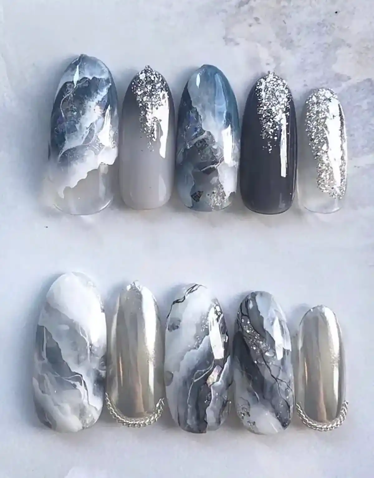 طراحی ناخن ماربل جذاب
