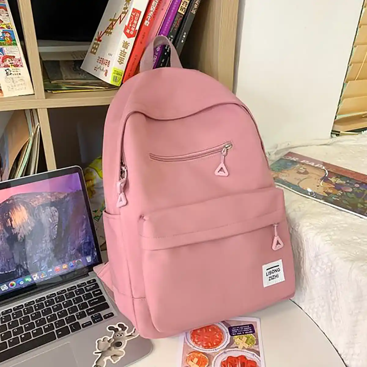 کوله پشتی پارچه ای صورتی