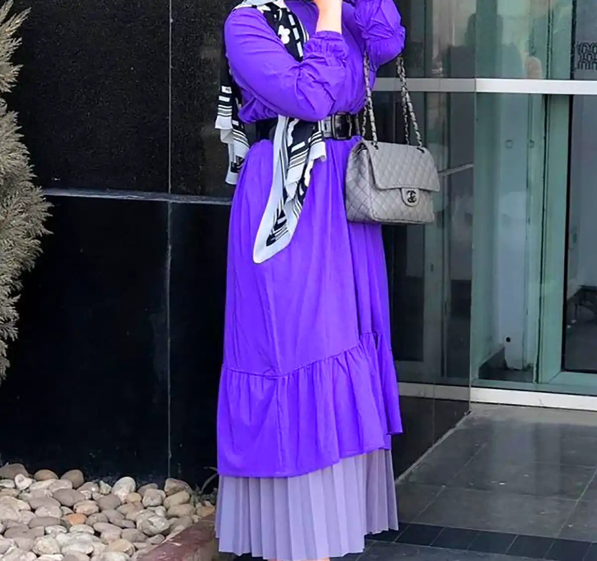 مانتو بنفش نخی زنانه