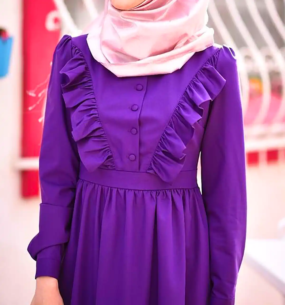 مانتو بنفش نخی زنانه