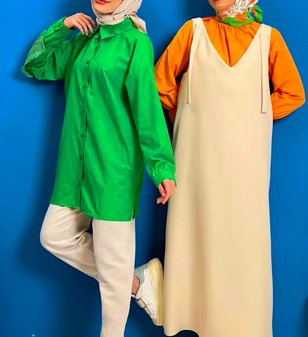 تونیک شلوار بلند نخی