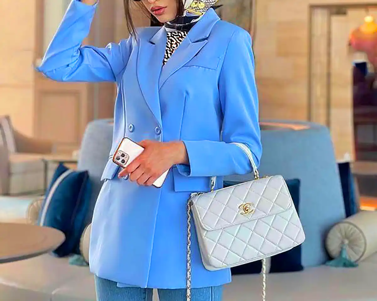مانتو آبی آسمانی زنانه