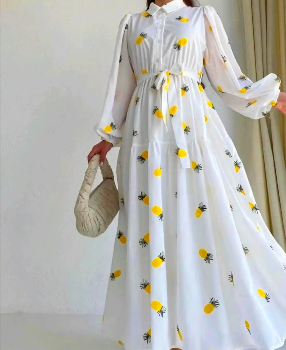 پیراهن چین چینی سفید