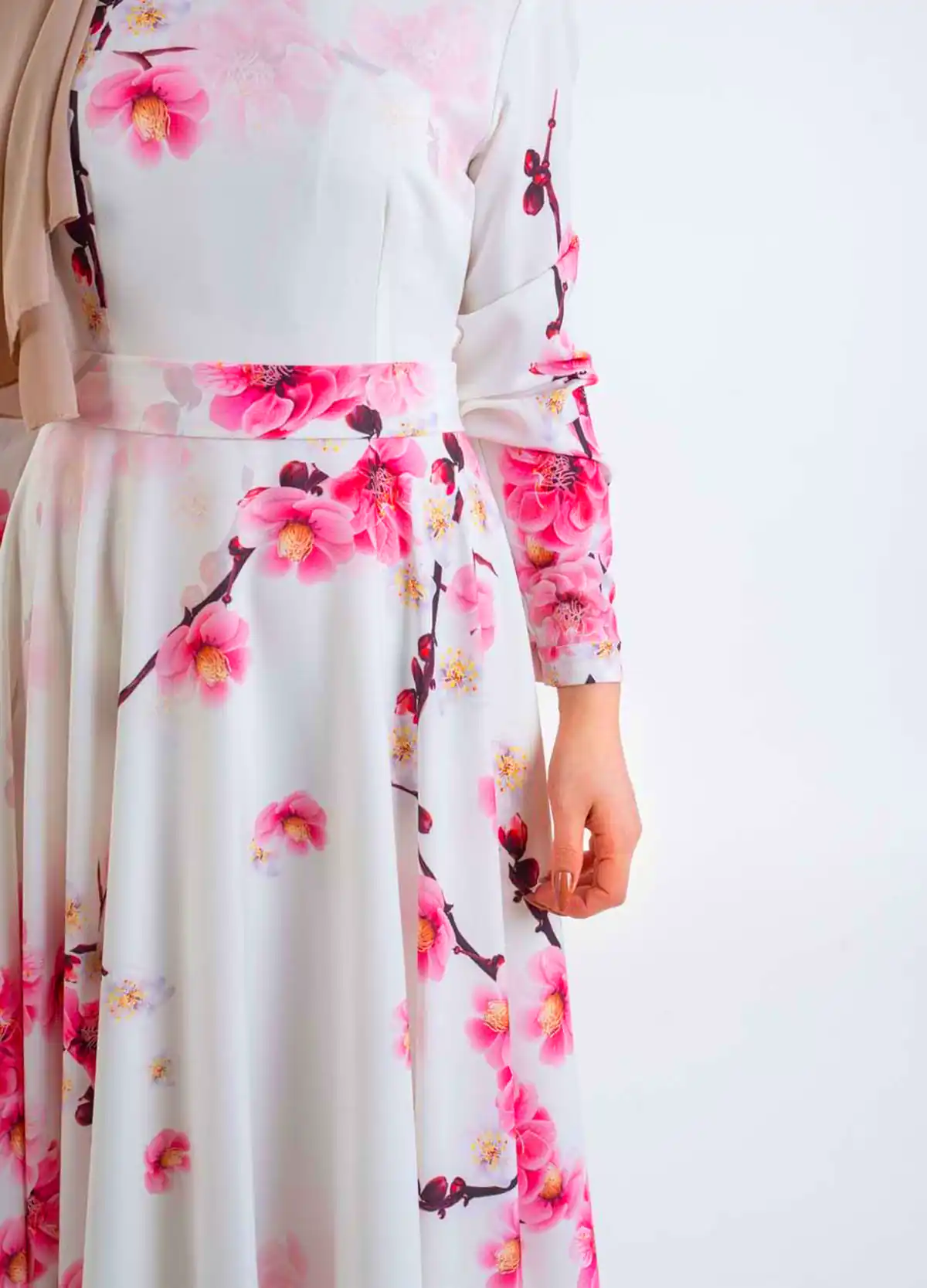 پیراهن چین چینی سفید