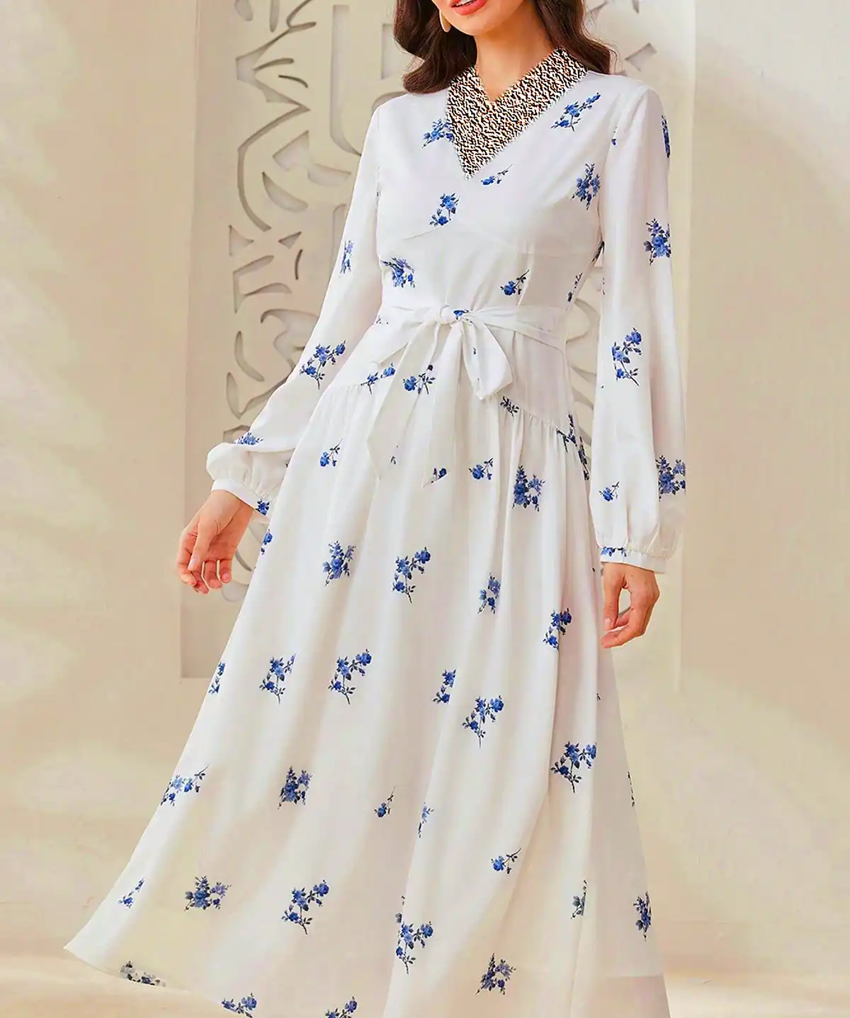 پیراهن چین چینی سفید