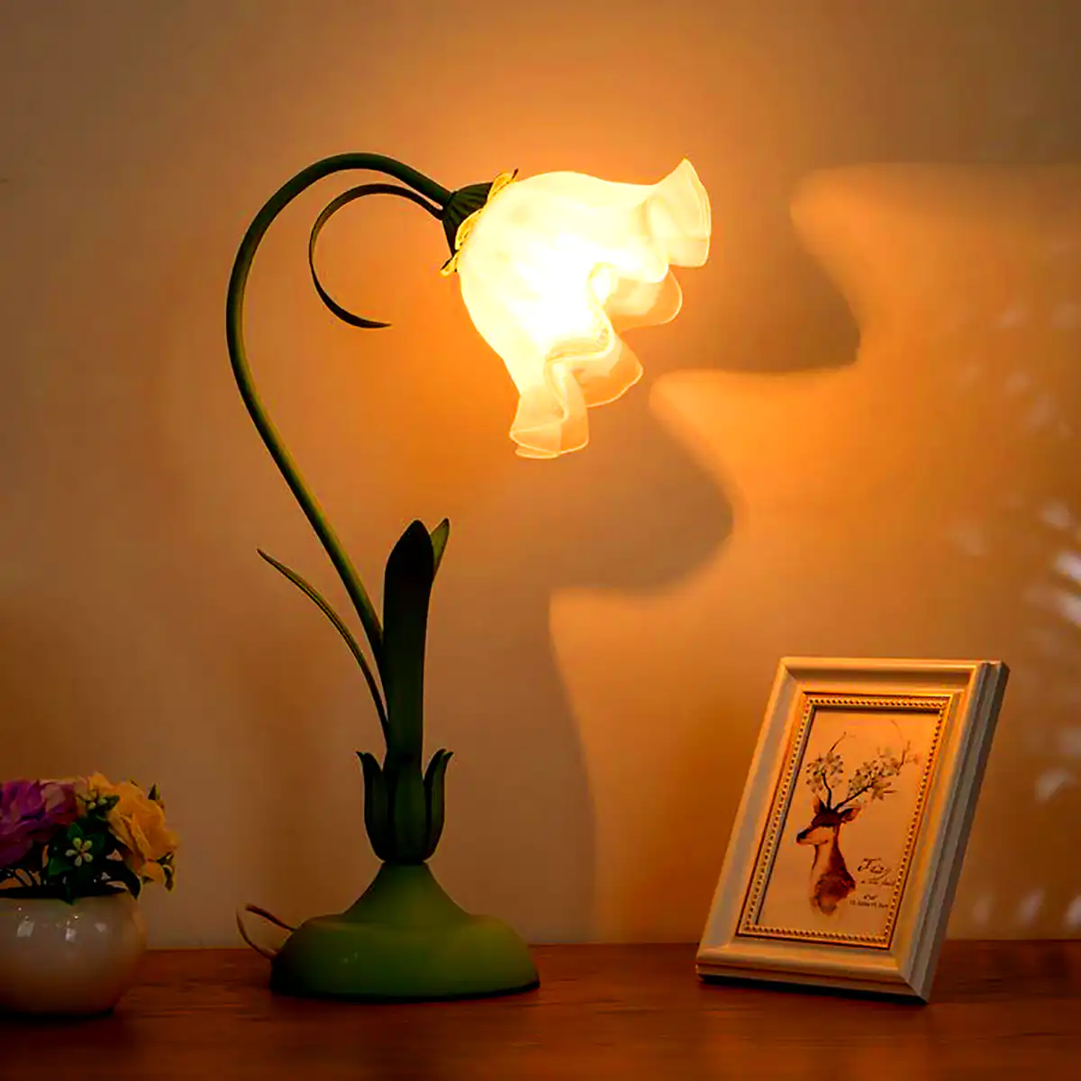 آباژور رنگی با طرح گل