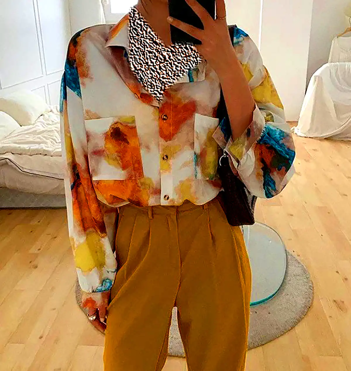 بلوز ساتن طرحدار زنانه