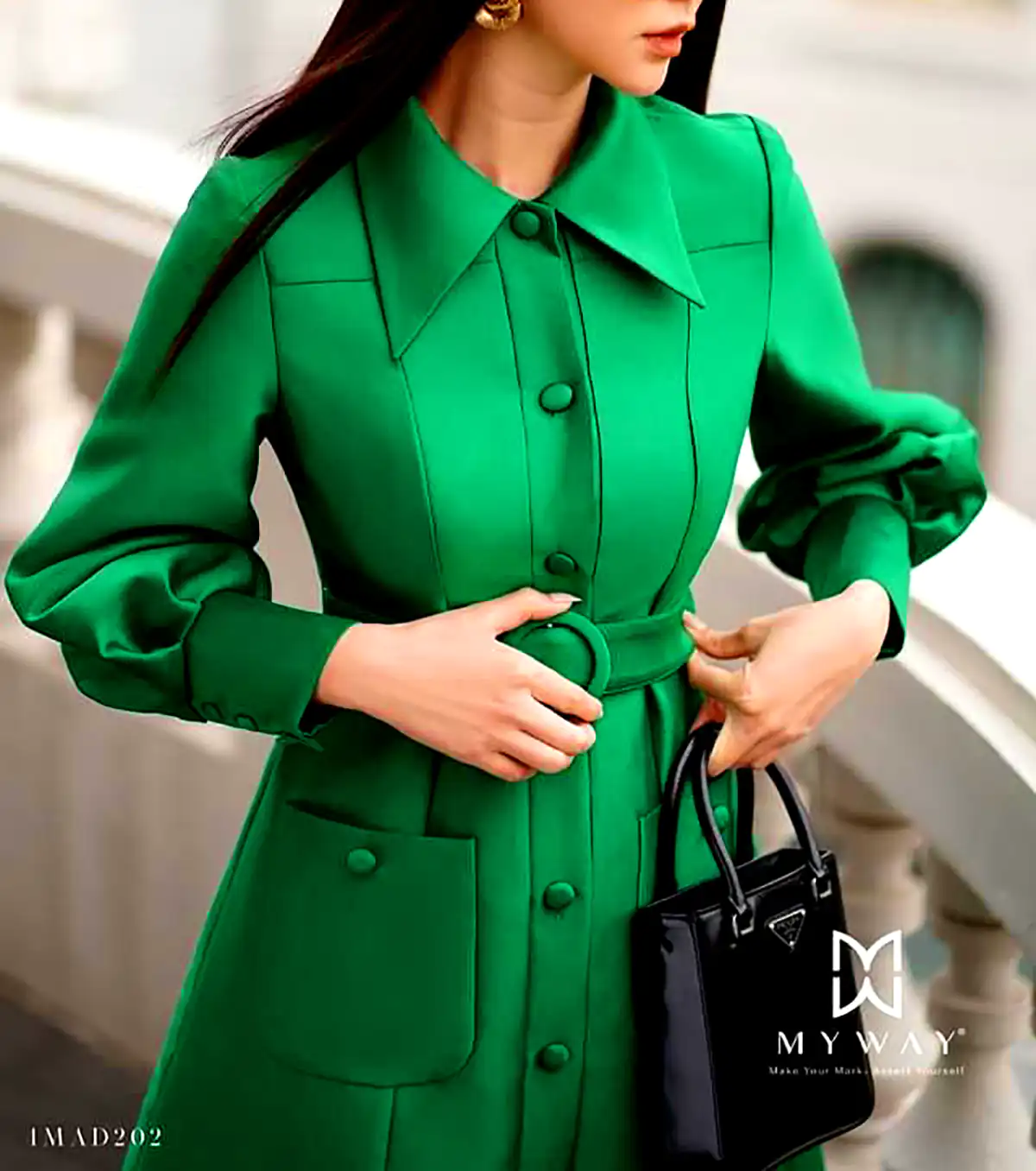 پیراهن میدی سبز خوش رنگ