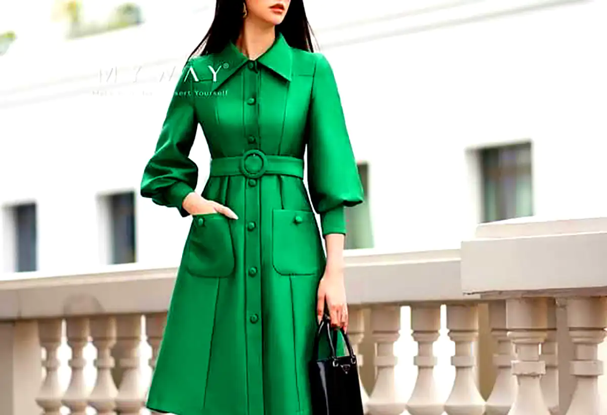پیراهن میدی سبز خوش رنگ