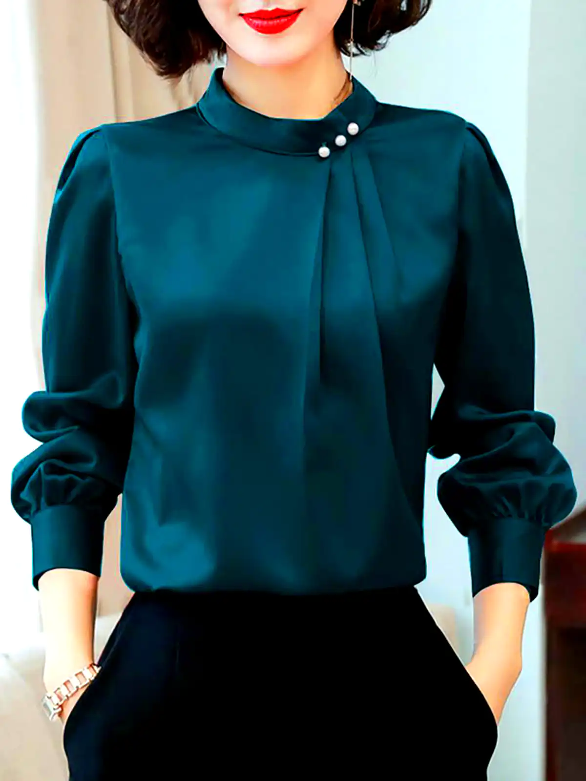 شومیز سبز مجلسی
