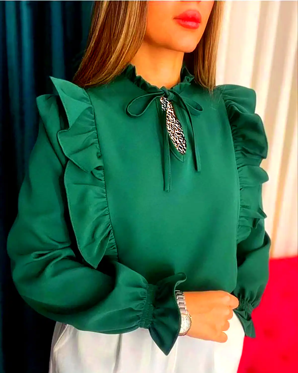 شومیز سبز مجلسی