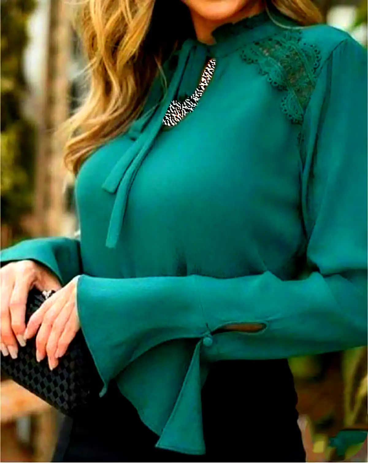 شومیز سبز مجلسی