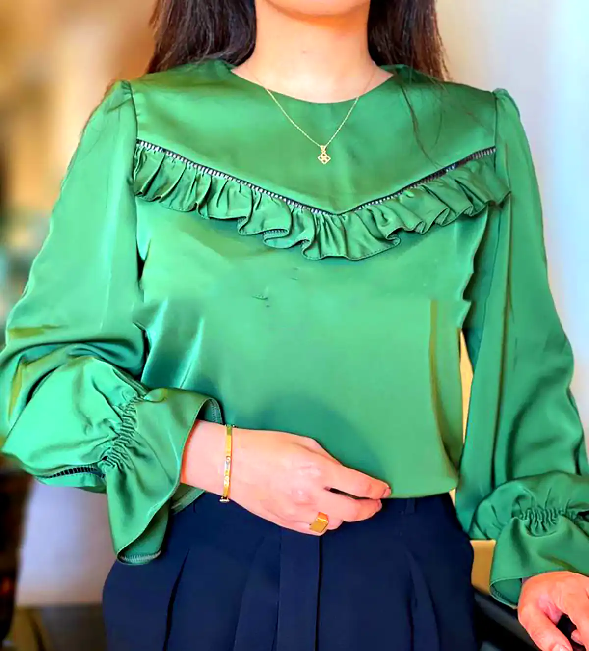 شومیز سبز مجلسی
