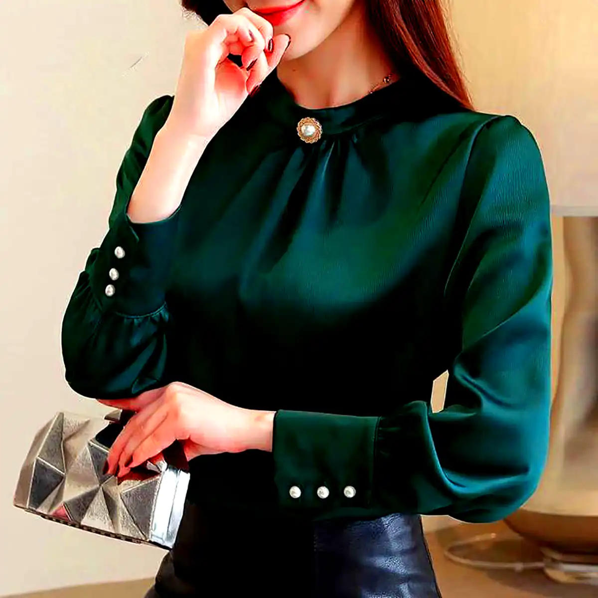شومیز سبز مجلسی