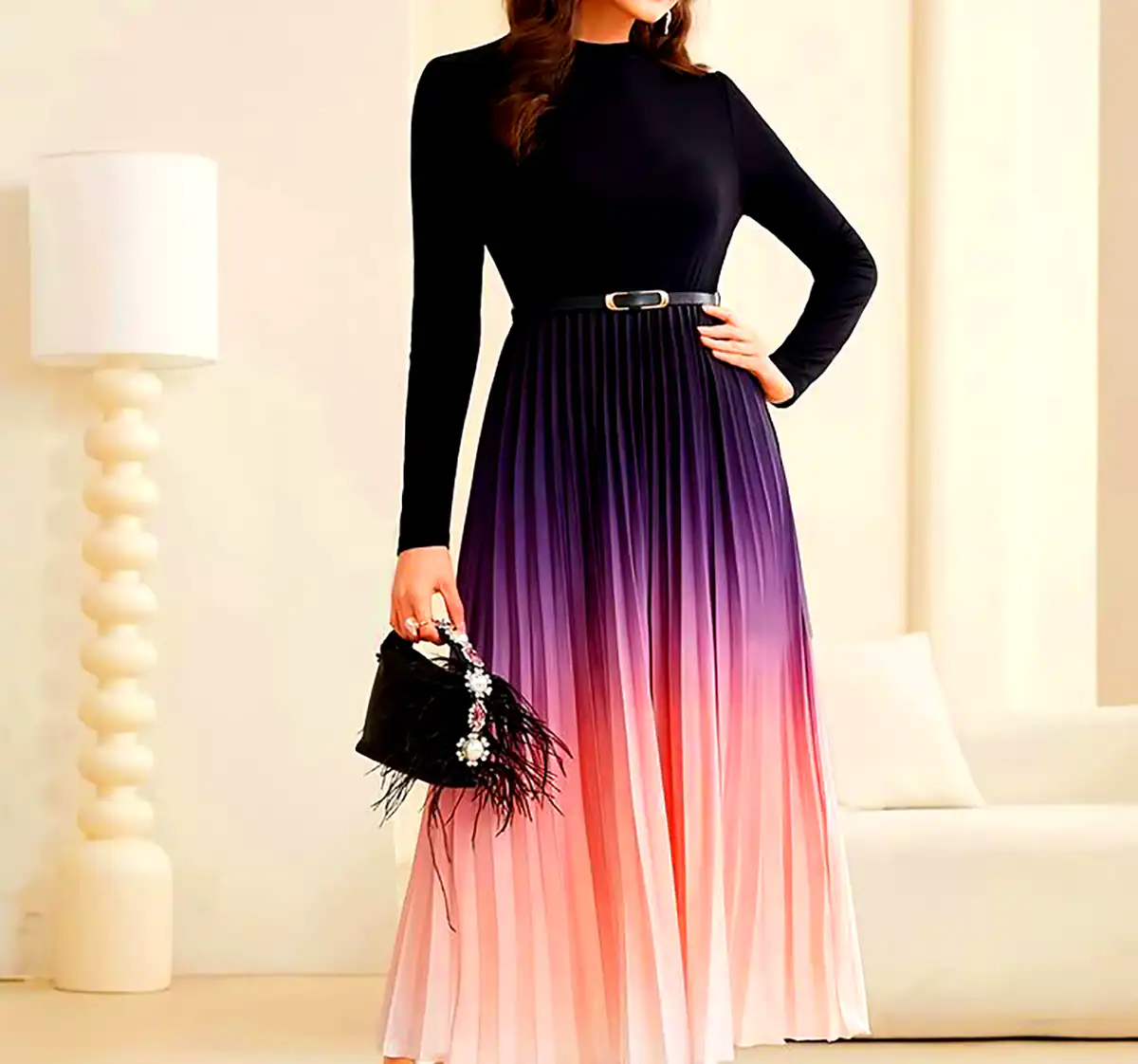 پیراهن میدی طرحدار زنانه