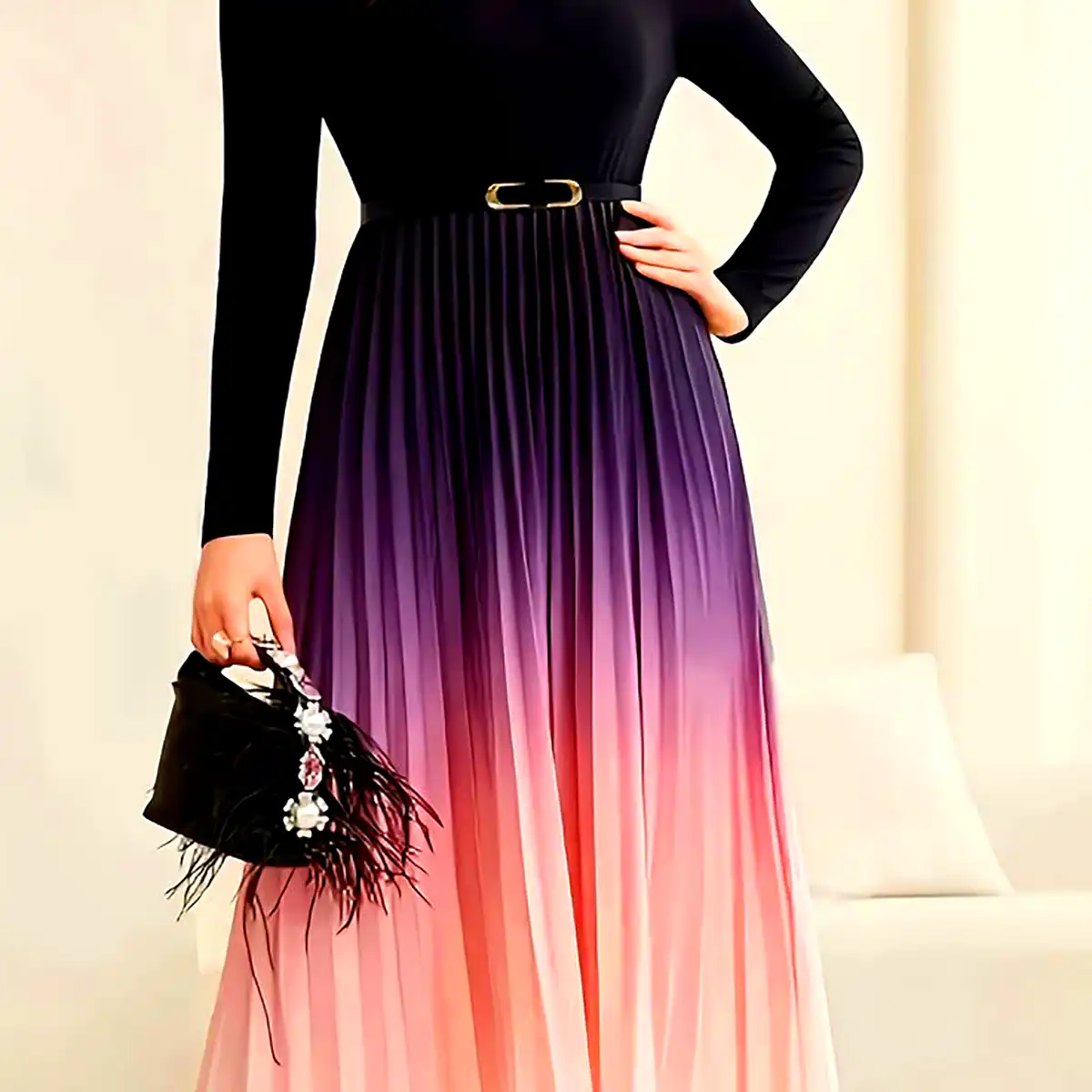 پیراهن میدی طرحدار زنانه
