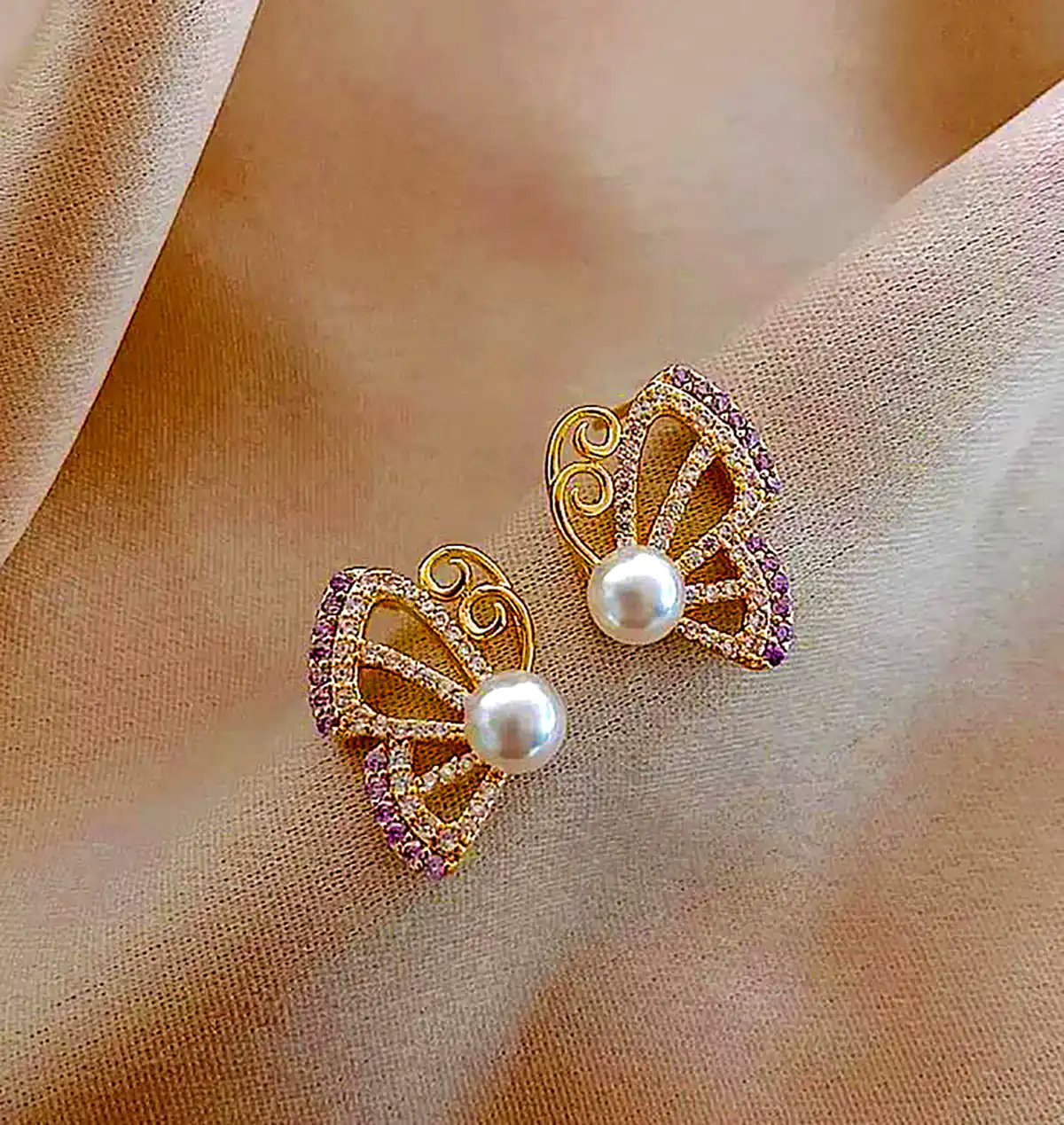 گوشواره سواروسکی پروانه‌ای 