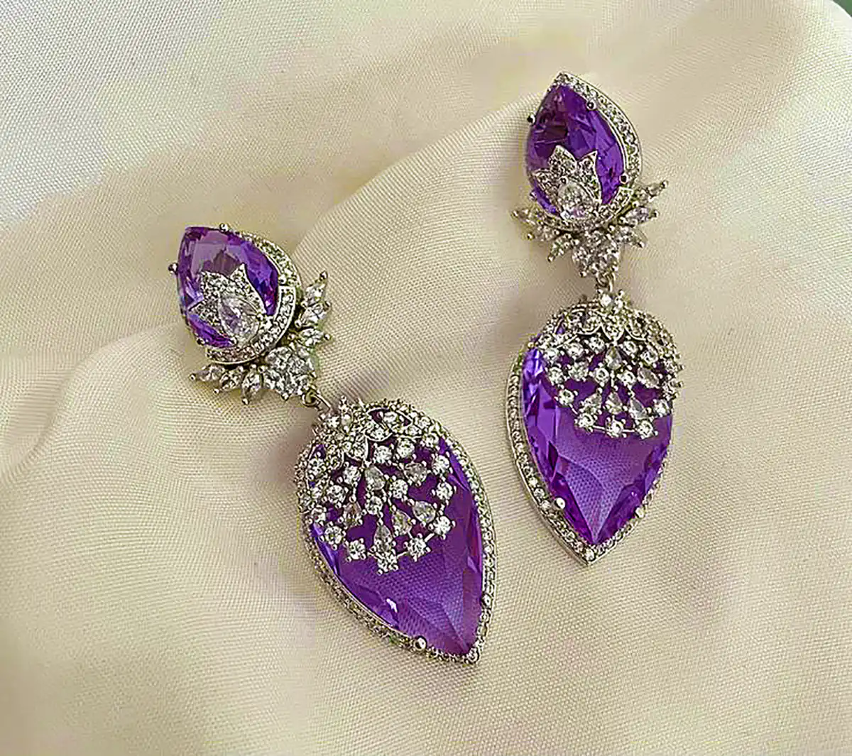 گوشواره کریستال یاسی