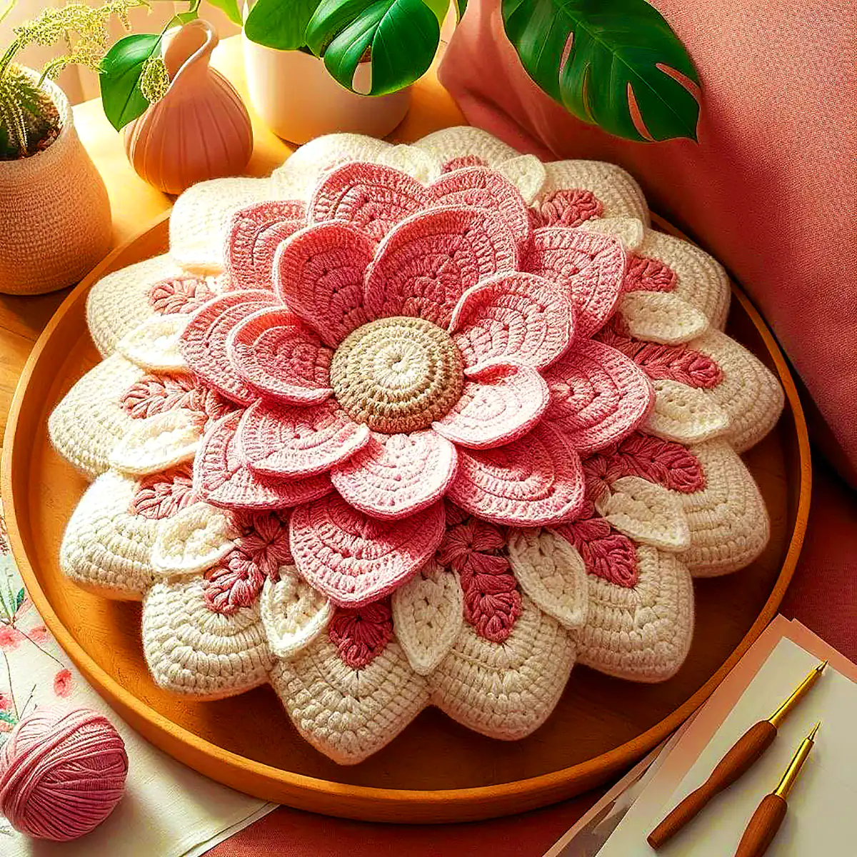 کوسن هنری و زیبا بافتنی