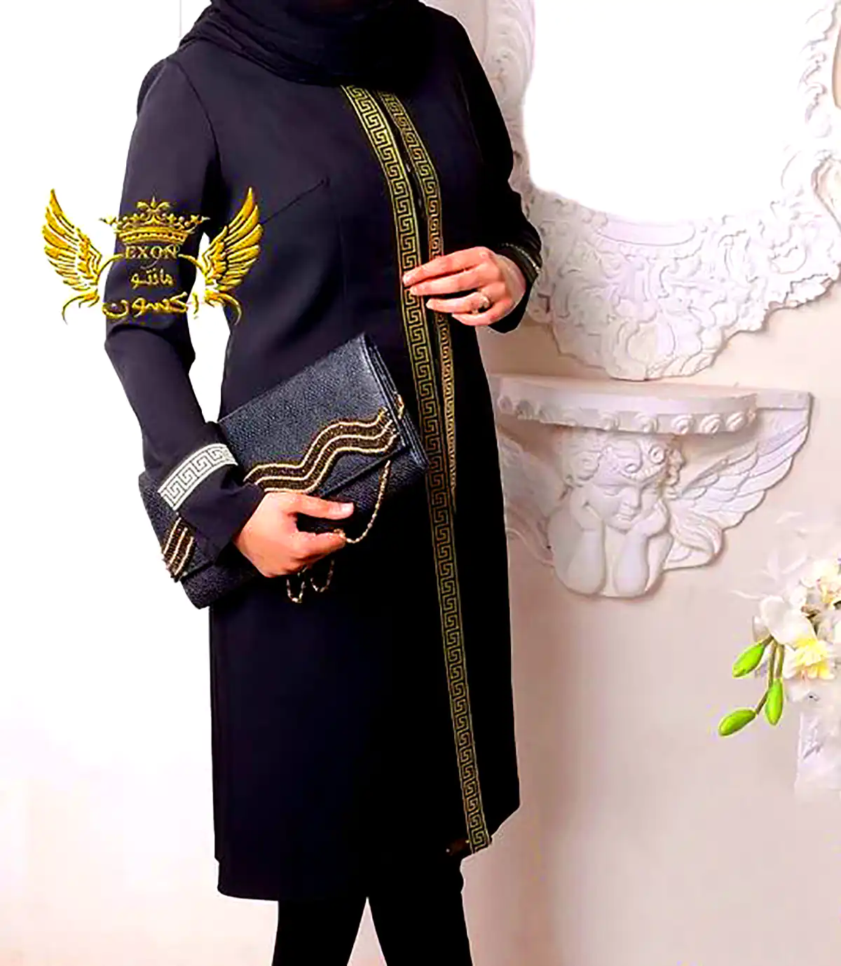 مانتو مجلسی طرح دار