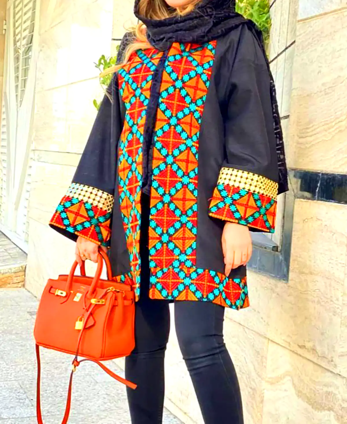 مانتو مجلسی طرح دار