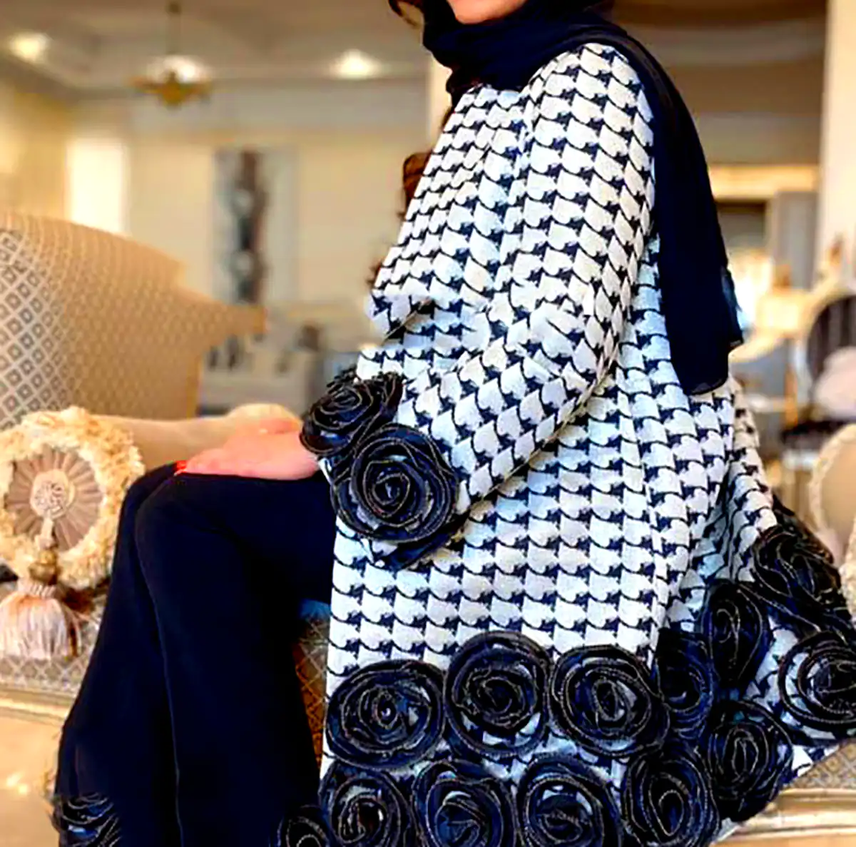 مانتو مجلسی طرح دار