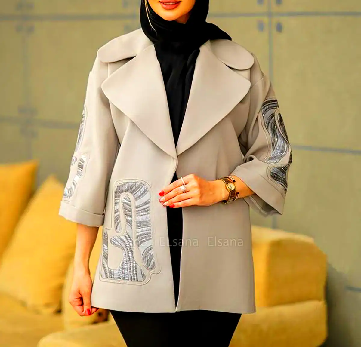 مانتو مجلسی طرح دار