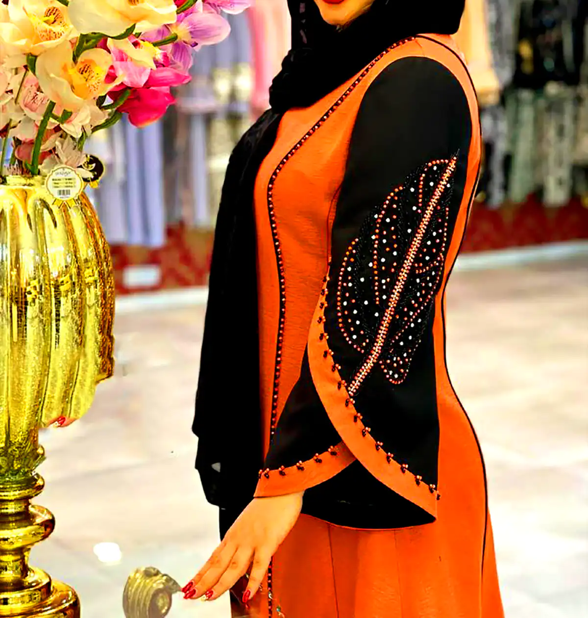 مانتو مجلسی طرح دار