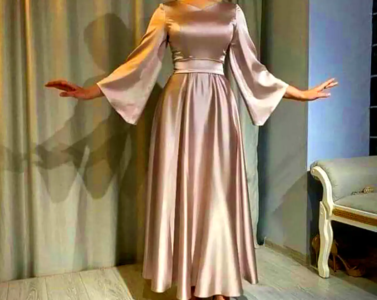 پیراهن ساتن نباتی
