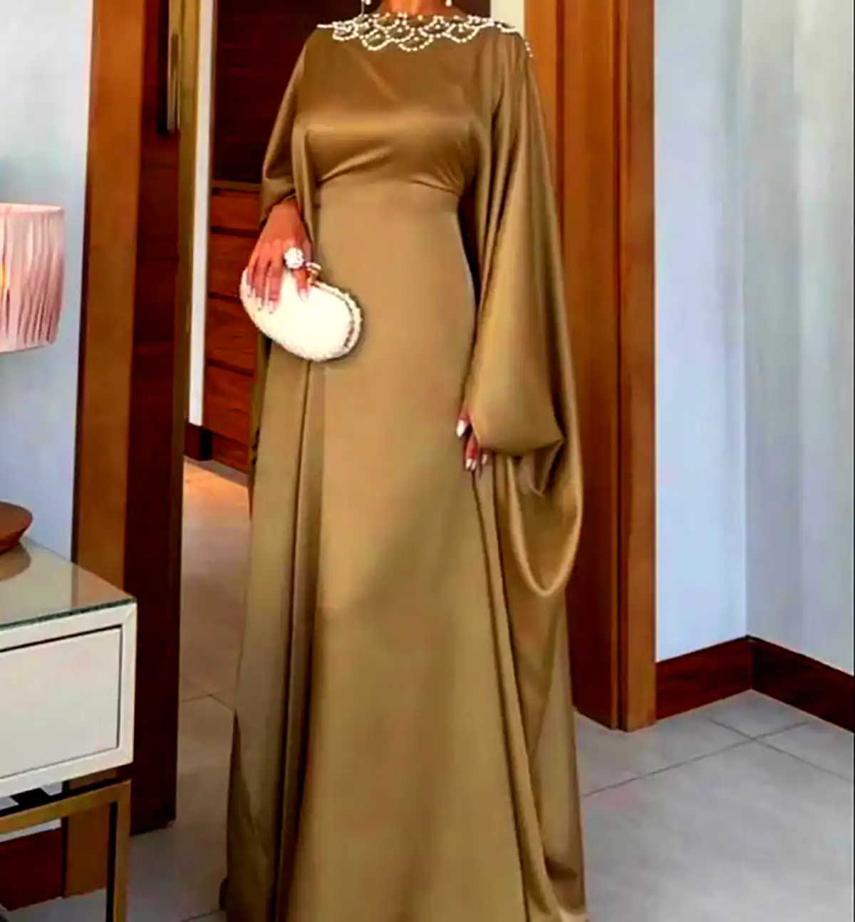 پیراهن ساتن نباتی