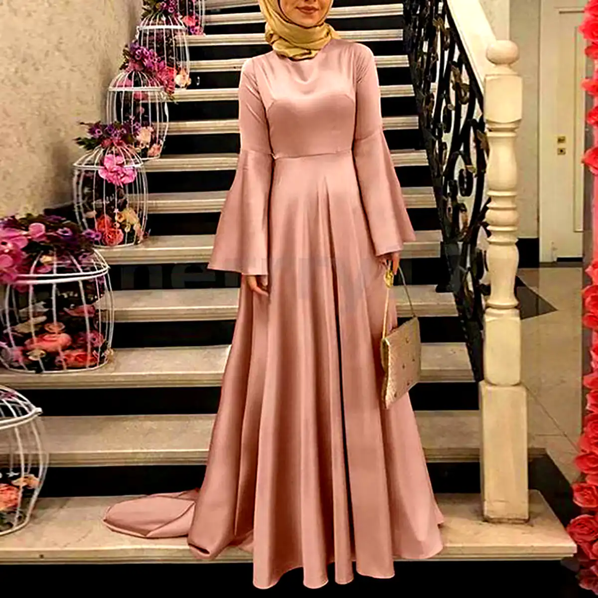 پیراهن ساتن نباتی
