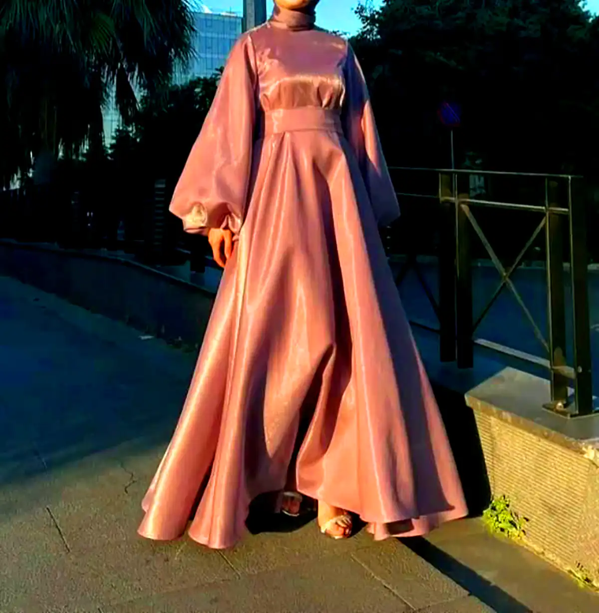 پیراهن ساتن نباتی