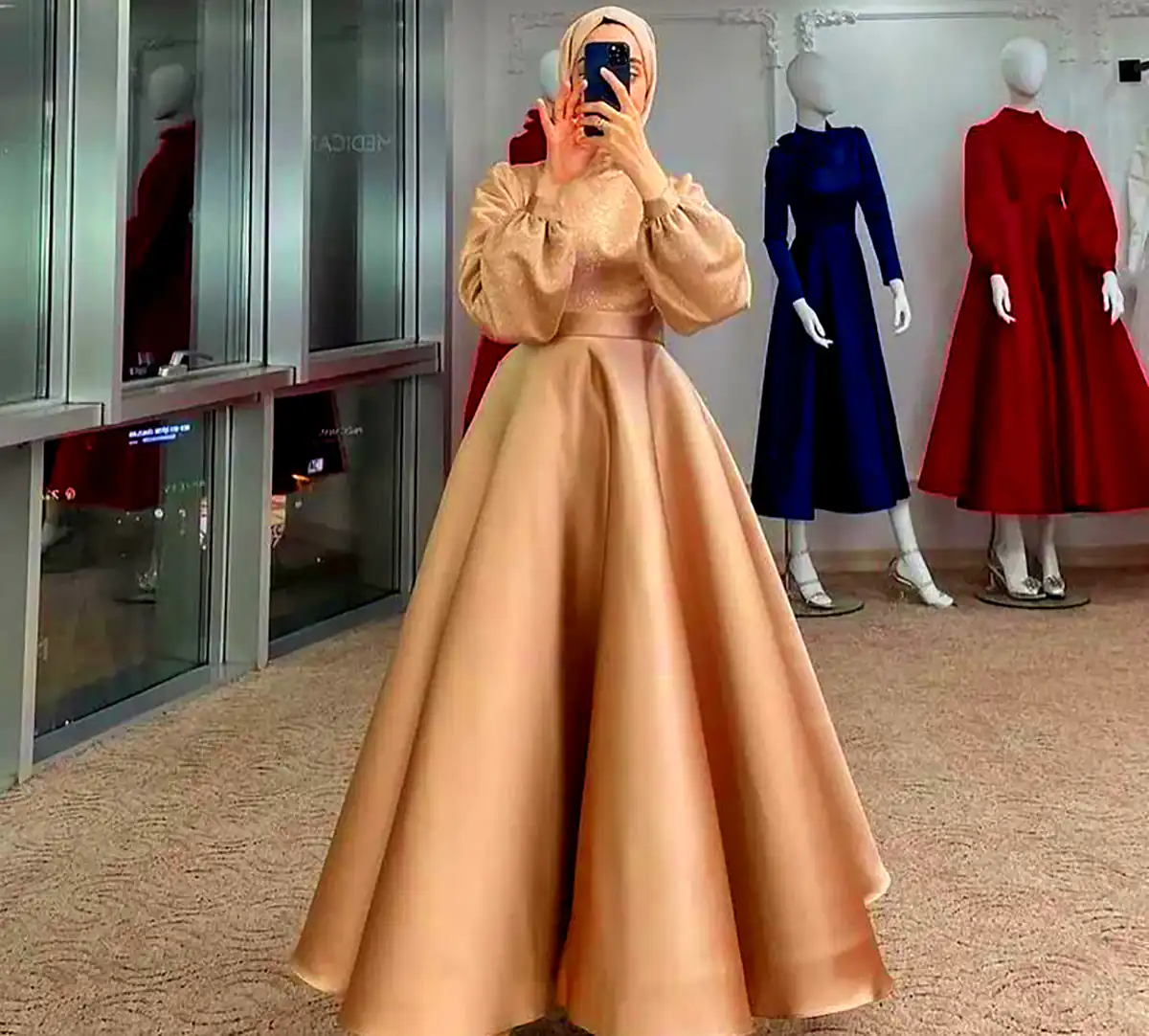 پیراهن ساتن نباتی