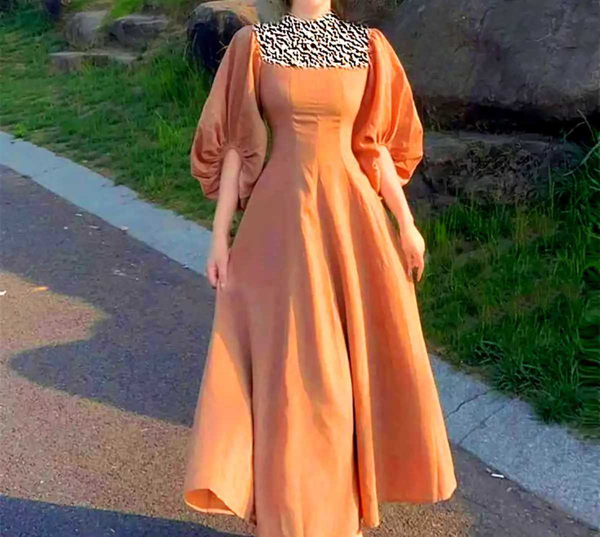 پیراهن ساتن نباتی