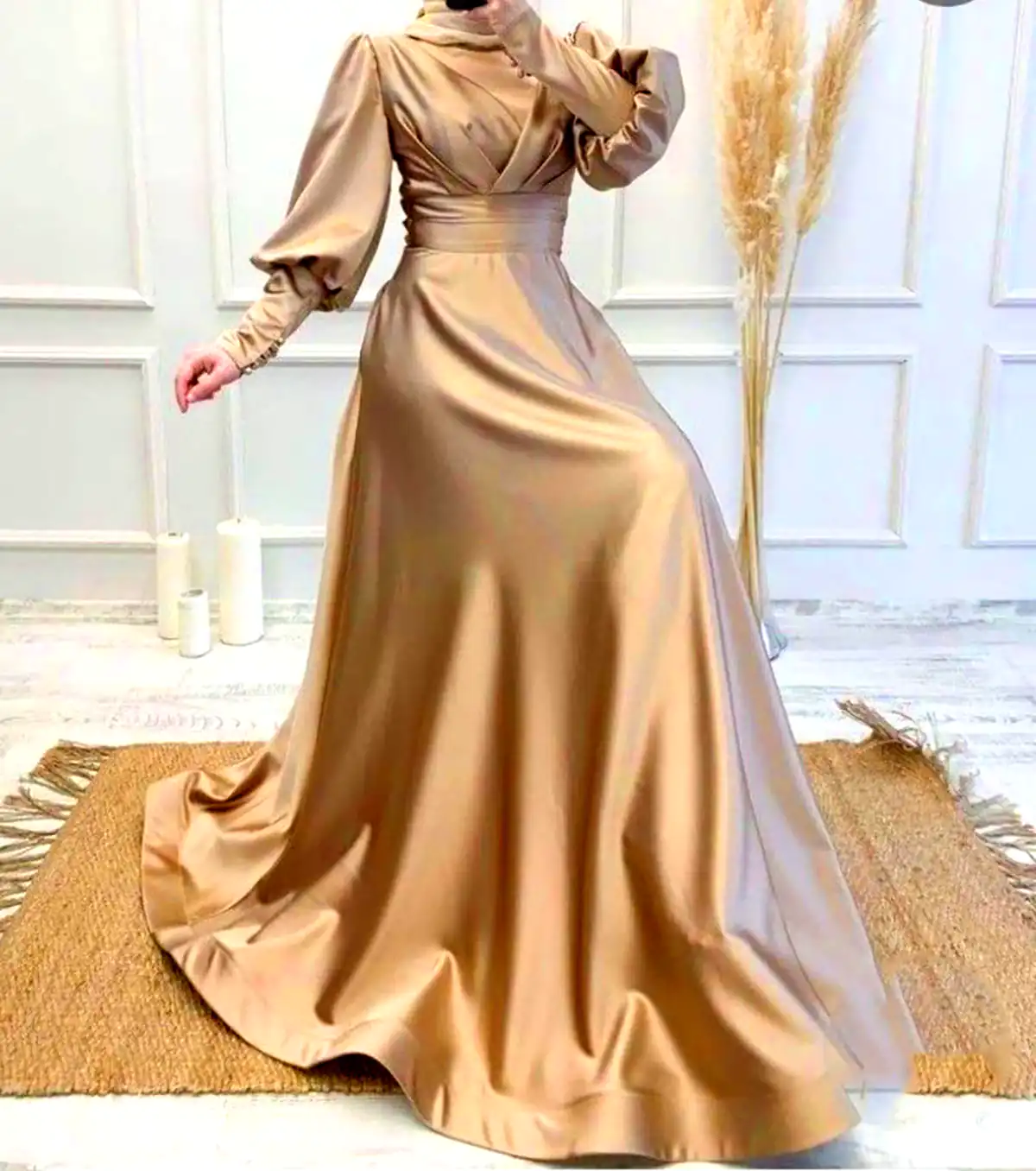 پیراهن ساتن نباتی