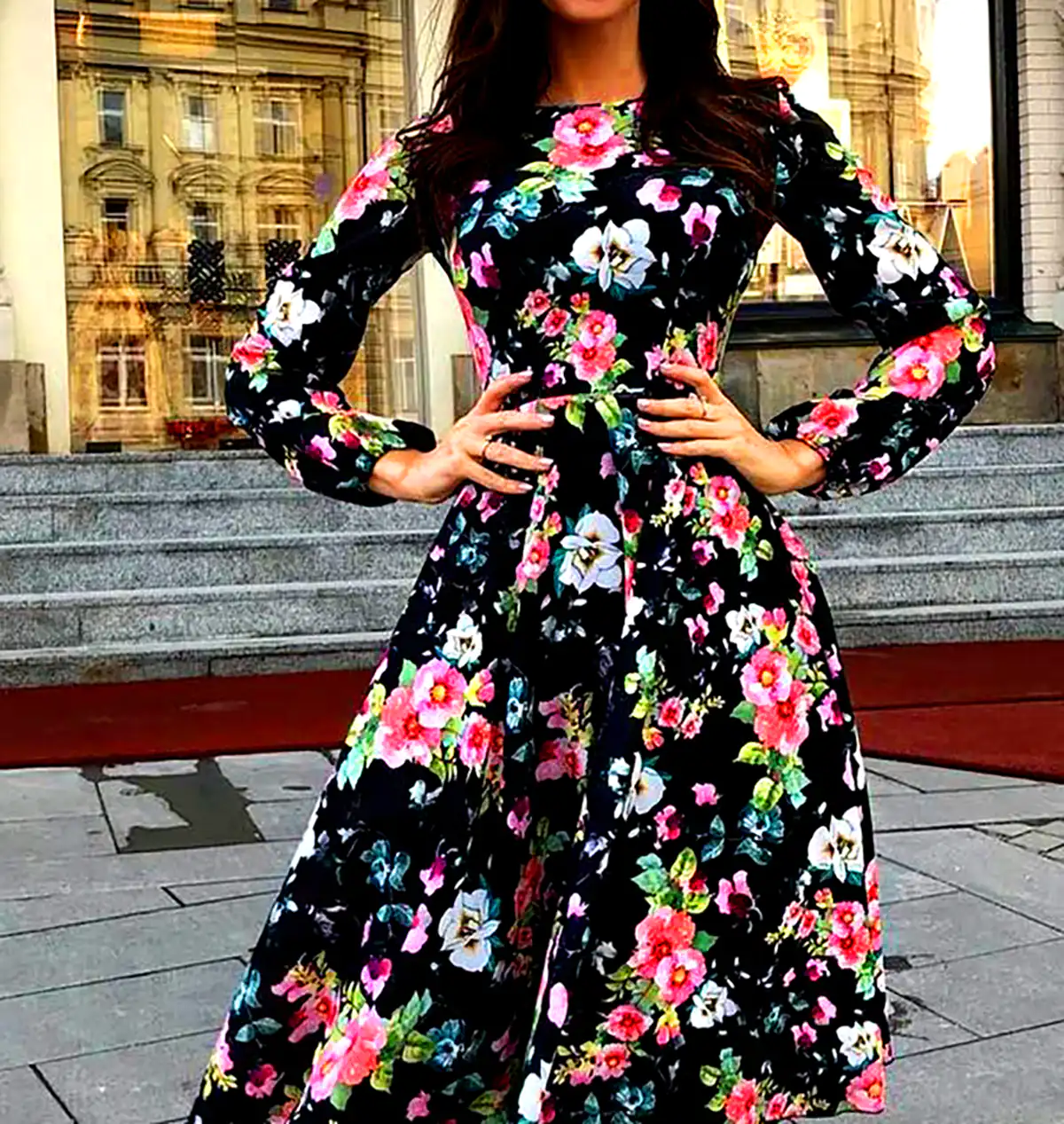 پیراهن گل گلی مجلسی