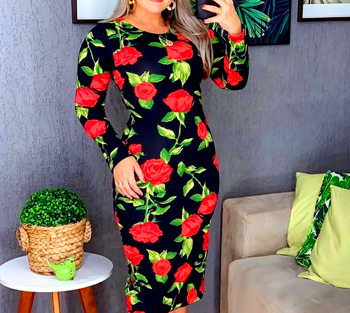 پیراهن گل گلی مجلسی