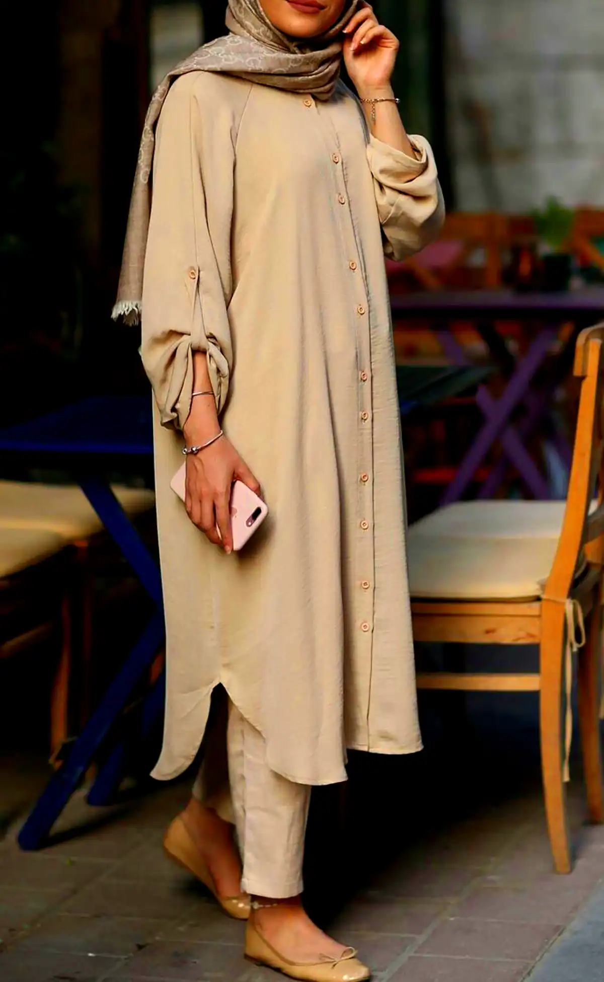 عبای رنگی کرپ حریر