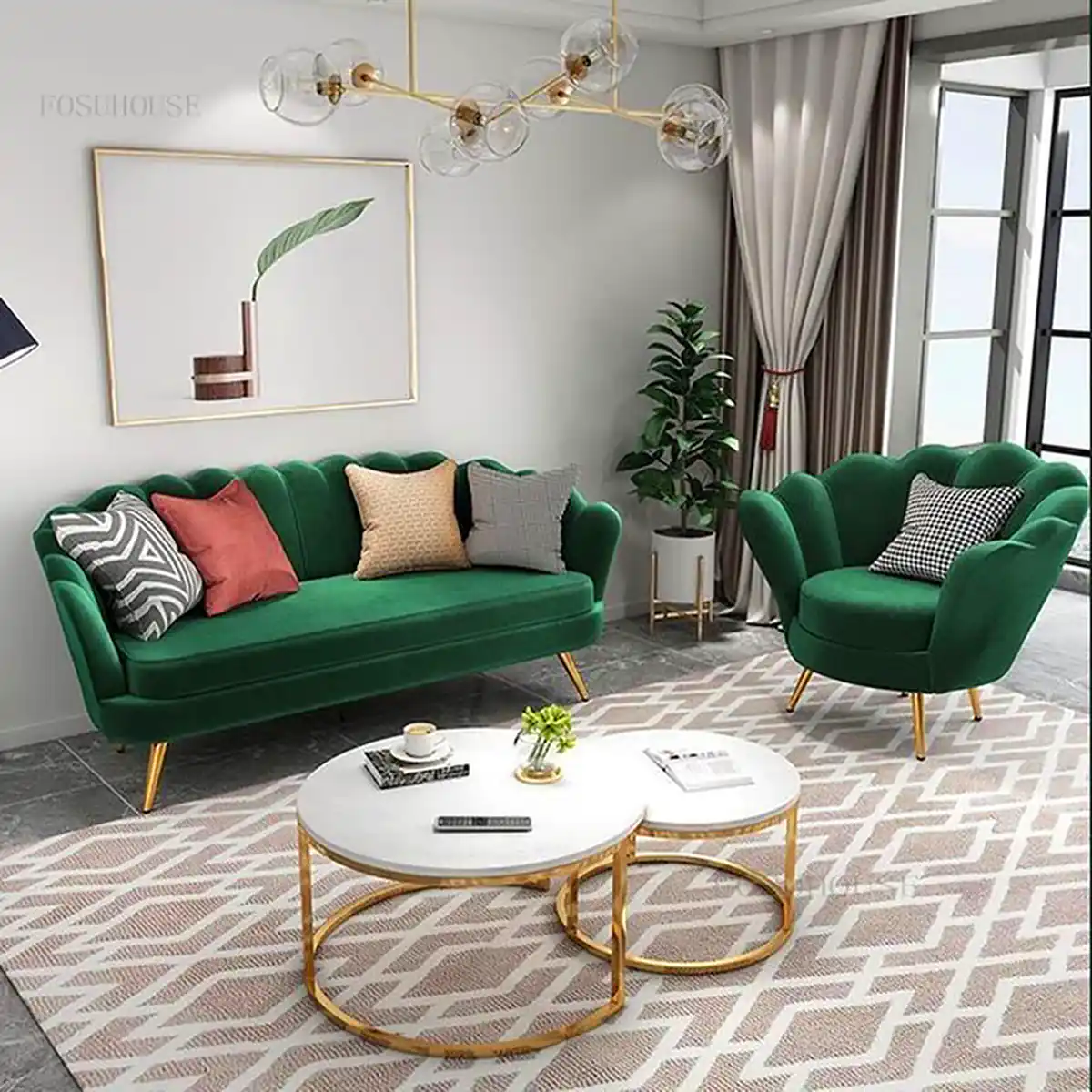 سرویس مبل سبز لاکچری