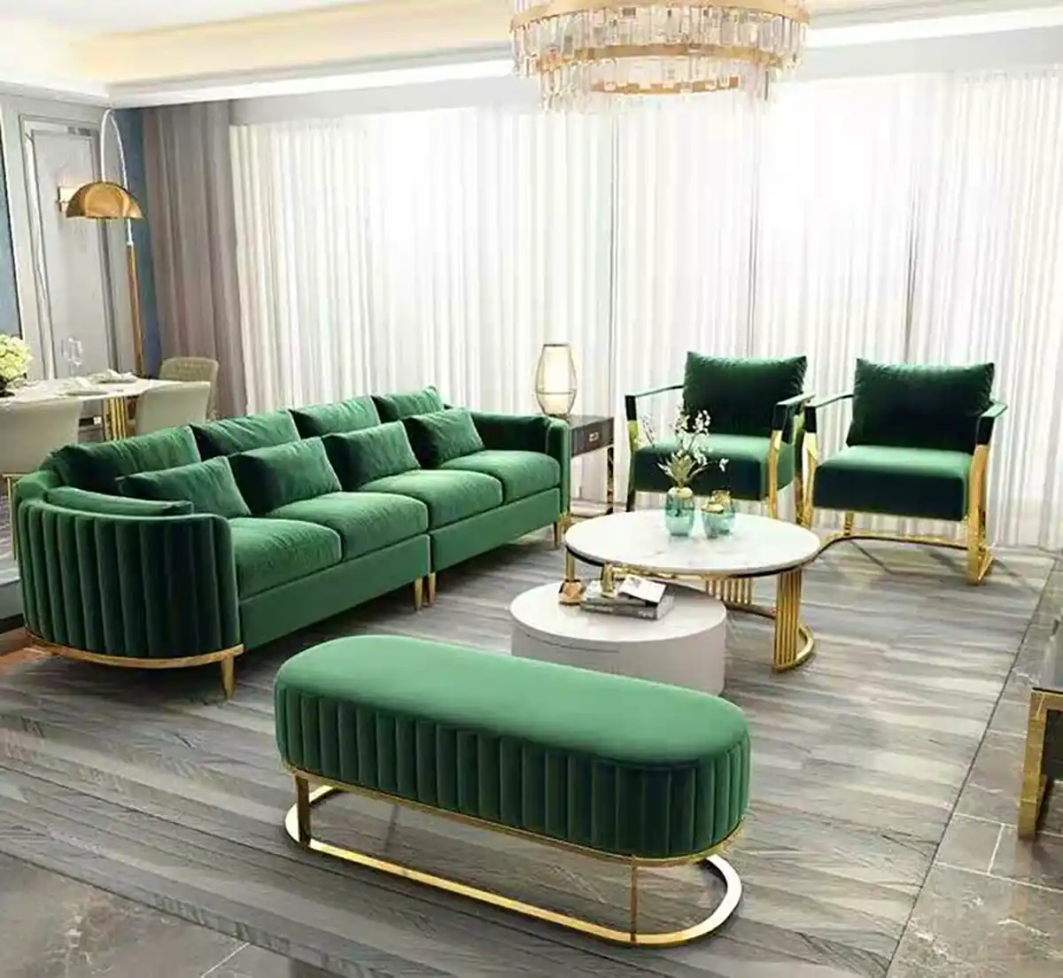سرویس مبل سبز لاکچری