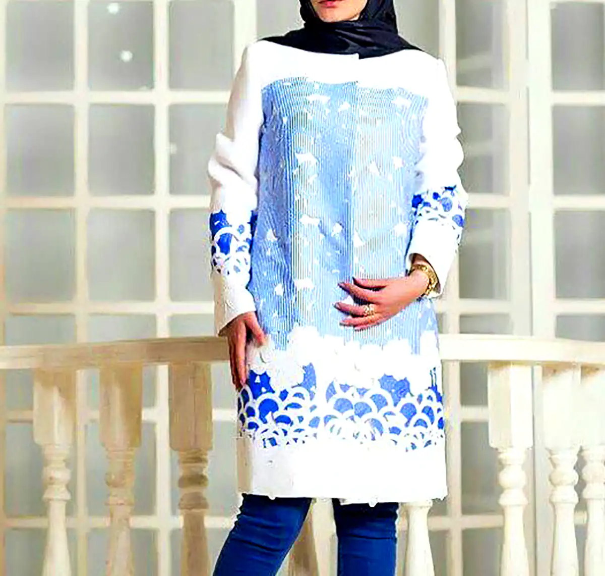 استایل سفید سرمهای شیک (جدیدترین مدل های ترند امسال ۱۴۰۴ - ۲۰۲۵) استایل سفید سرمه ای شیک