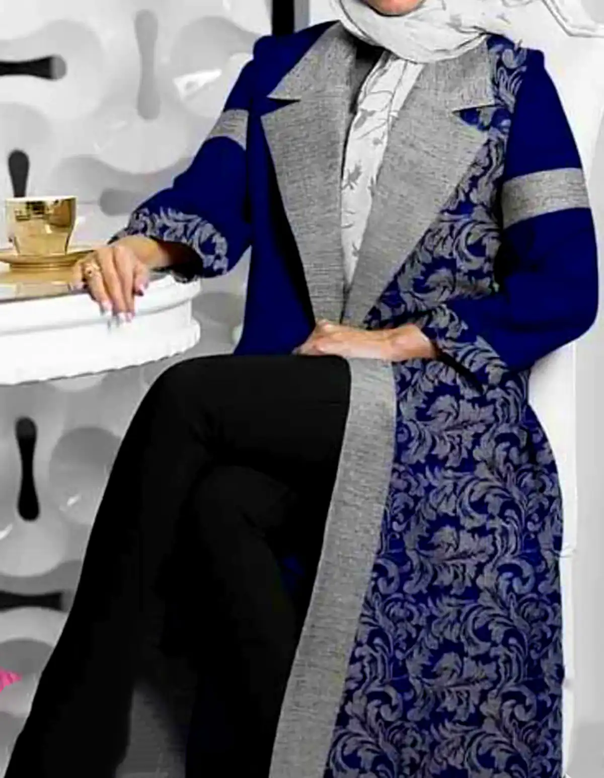 استایل سفید سرمهای شیک (جدیدترین مدل های ترند امسال ۱۴۰۴ - ۲۰۲۵) استایل سفید سرمه ای شیک