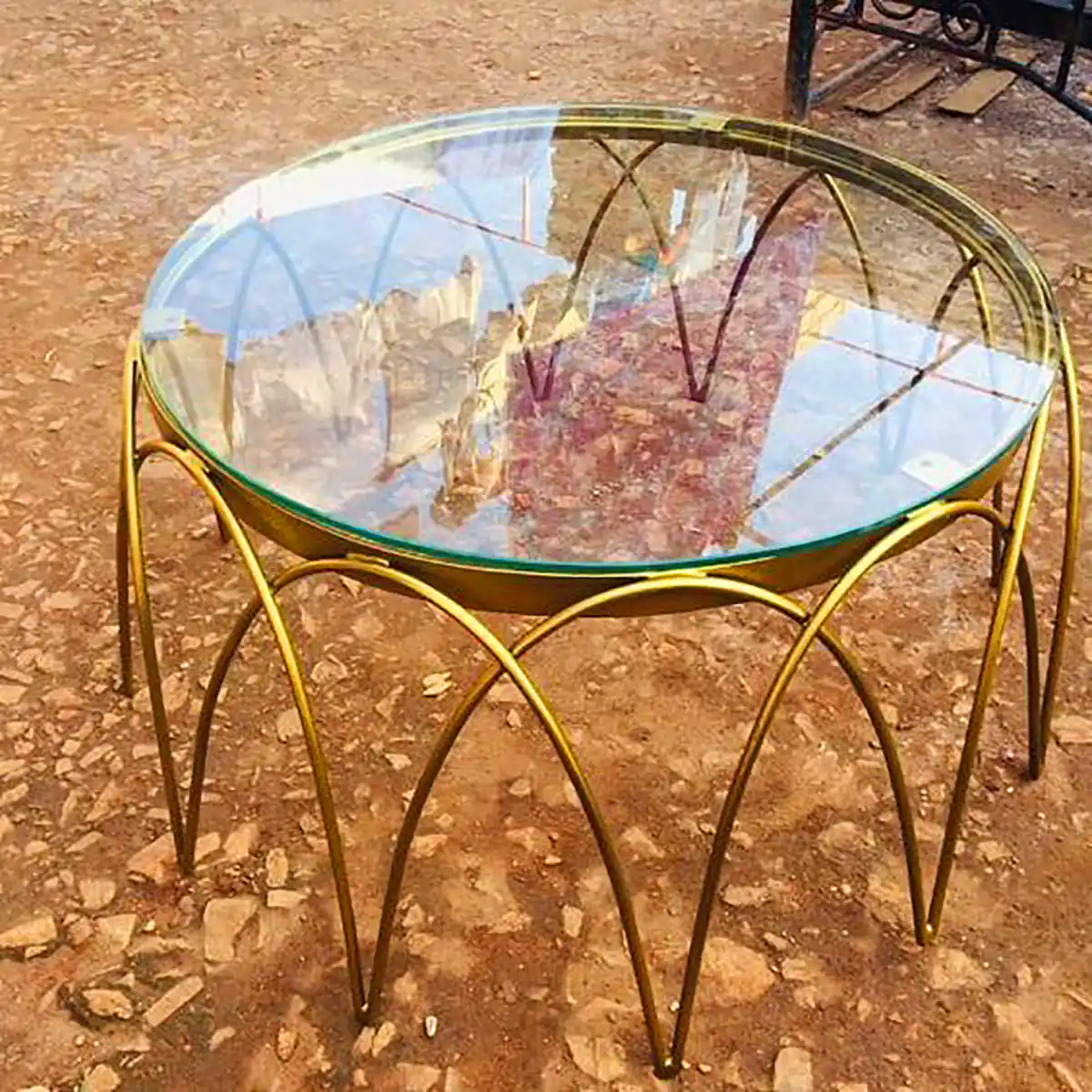 میز عسلی پایه طلایی